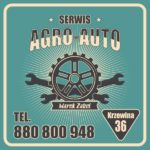 Projekt tablicy reklamowej serwisu samochodowego Agro-Auto Serwis w stylu vintage nawiązującym do Ameryki lat 50-tych.